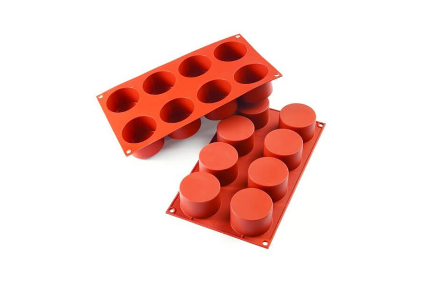 Professionelle Silikonform Silicon Flex 300x175mm 8 Zylinder