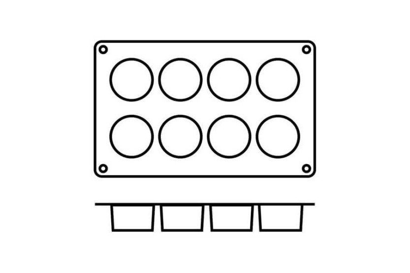 Silicon Flex professionell form 300x175mm 8 cylindrar