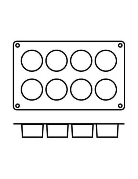 Silicon Flex professional mold 300x175mm 8 cylinders
