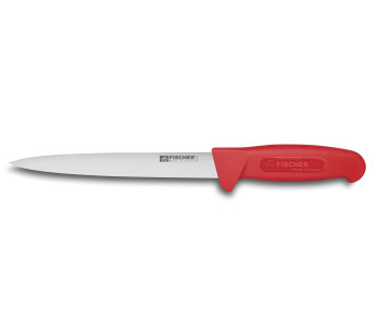 Faca de descascar flexível de 20 cm com cabo vermelho Bargoin
