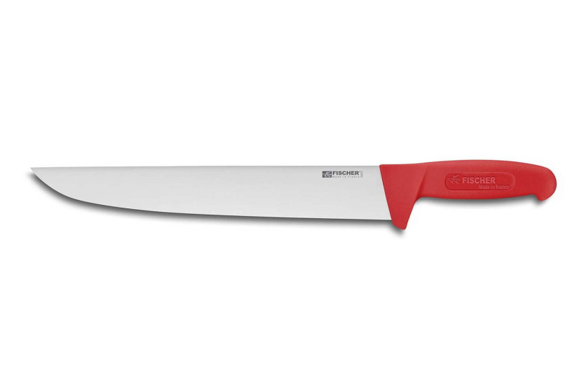 Fischer HACCP professional butcher knife 30cm red handle
