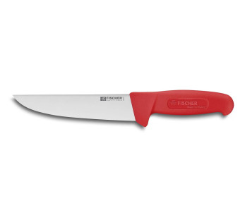 Faca de talhante profissional Fischer HACCP 17cm cabo vermelho