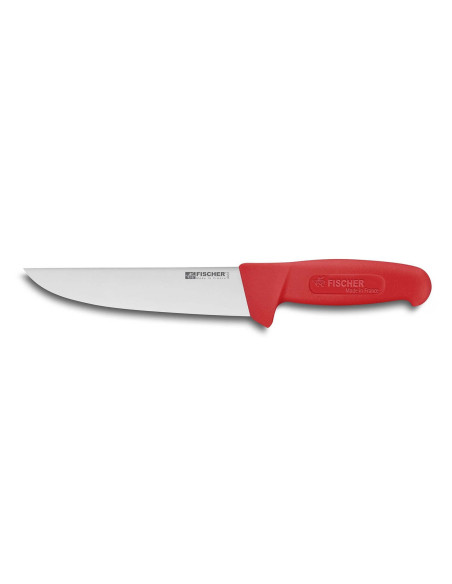 Faca de talhante profissional Fischer HACCP 17cm cabo vermelho