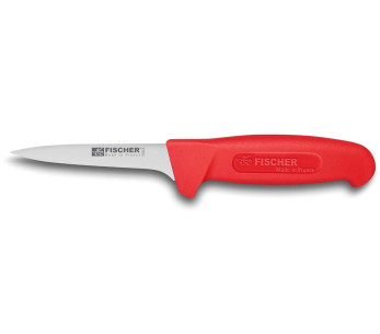 Fischer HACCP ammatillinen luuttomaksi leikkaava veitsi 11cm punainen kahva