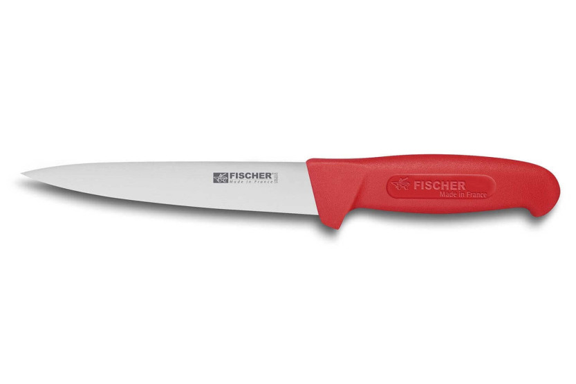 Fischer HACCP professioneel bloedmes 17cm rood handvat