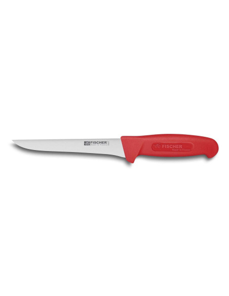 Fischer HACCP professional boning knife 17cm straight blade red handle