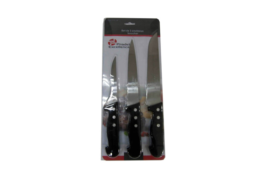 Set di 3 coltelli da macellaio Pradel Excellence con manici in polipropilene