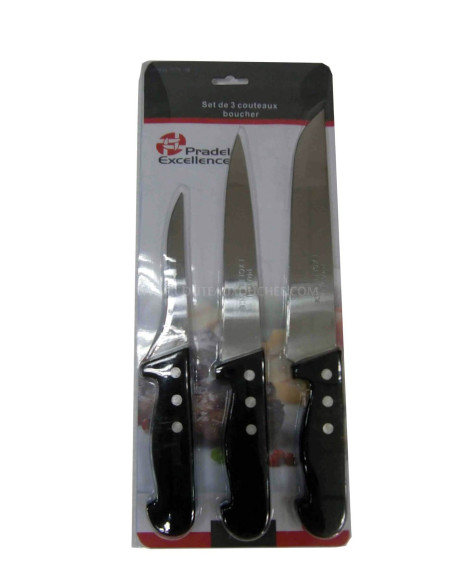 Set bestehend aus 3 Fleischermessern mit Polypropylen-Griffen Pradel Excellence
