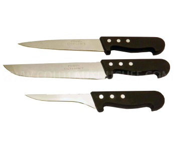 Pradel Excellence set van 3 slagersmessen met polypropyleen handvatten
