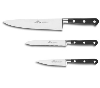 Conjunto de 3 facas SABATIER Ideal em aço inoxidável 100% forjado e francês 2