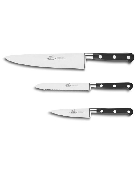 Set di 3 coltelli SABATIER Ideal in acciaio inox 100% forgiato e francese