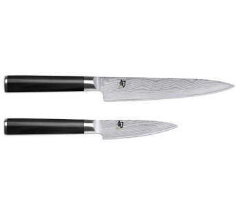 Sett med 2 Kai Shun damas japanske kniver kontor/universal stålkvalitet 2