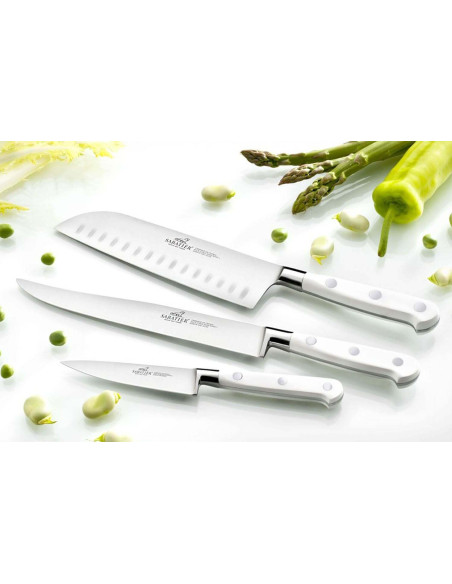 Set van 3 Sabatier Toque blanche messen 100% gesmeed met geklonken handgrepen