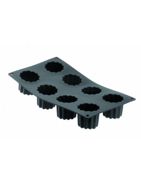 De Buyer Moul'flex 1968.01 8 Molde de silicone com caneluras Bordeaux