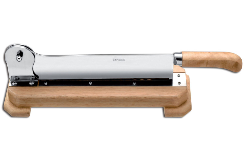 Bargoin broodsnijmachine op voet 35cm roestvrijstalen blad