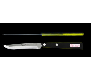 GÜDE Cuchillo de mesa universal 10cm mango microdentado negro/amarillo