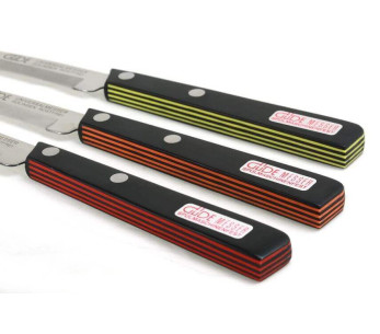 GÜDE Cuchillo de mesa universal 10cm mango microdentado negro/amarillo 2