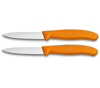 2 Cuchillos de pelar Victorinox 8cm hoja mediana mango naranja