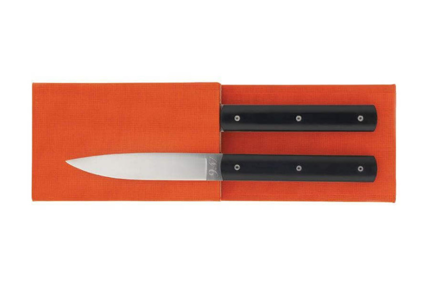 Geschenkset 2 Tafelmesser Perceval 9.47 Klinge 10cm Griff Polyacetal schwarz