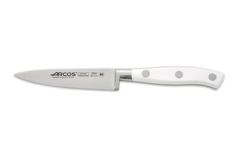 Faca de aparar forjada Riviera White Arcos com 10 cm de lâmina em aço NITRUM