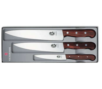 Set di 3 coltelli da cucina Victorinox con manico in palissandro