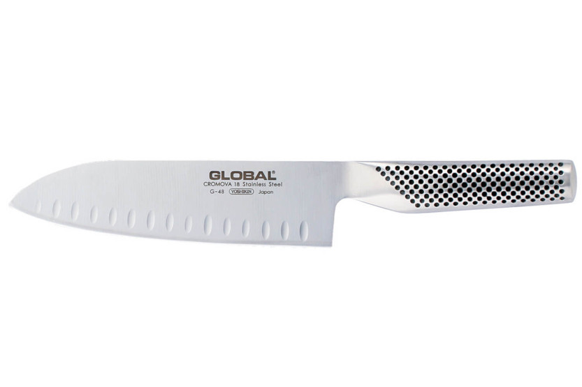 G80 Cuchillo santoku Global Cuchillo santoku hoja con borde grantonde 18 cm