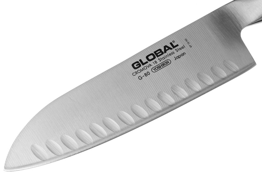 G80 coltello santoku globale coltello santoku lama con fossetteda 18 cm