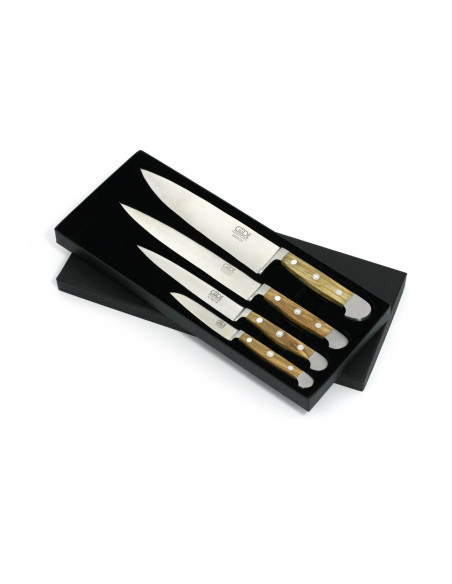 Güde set med 4 smidda knivar Alpha Olive