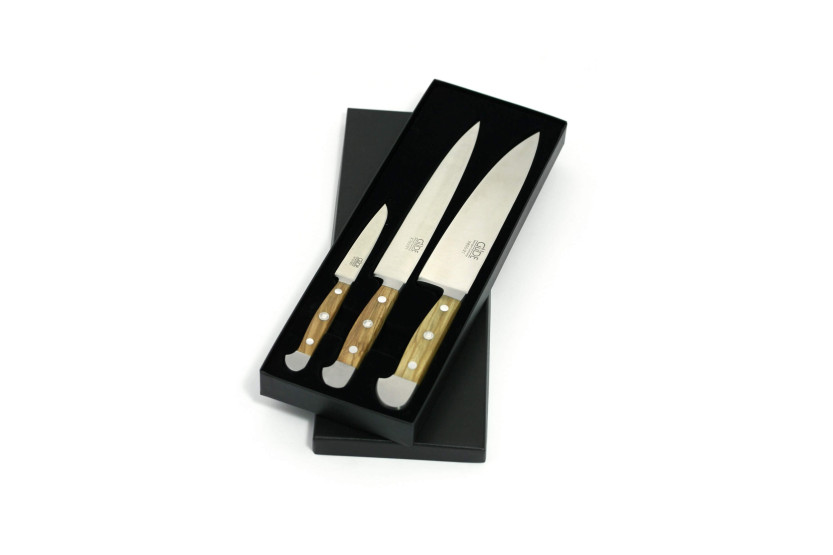 Güde set of 3 Alpha Olive forged knives