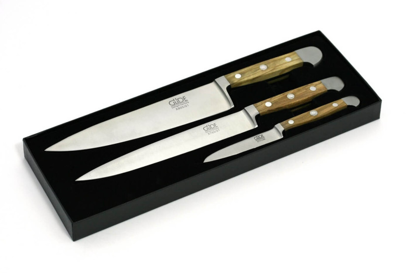 Güde set van 3 Alpha Olive gesmede messen