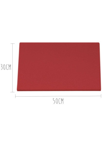 Tábua de cortar em polietileno vermelho HD500 com fixações 50x30cm