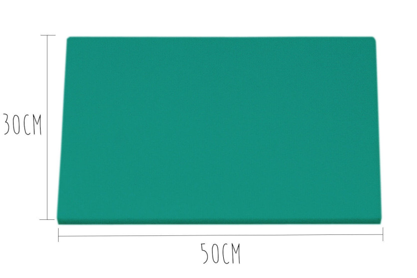 HD500 green polyethylene cutting board with fasteners 50x30cm