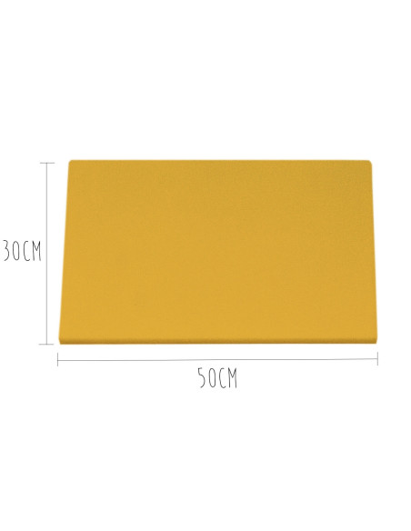 Tábua de cortar em polietileno amarelo HD500 com fixações 50x30cm