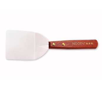 Pala da cucina Nogent piegata in acciaio inox con manico in carpino 6x6cm