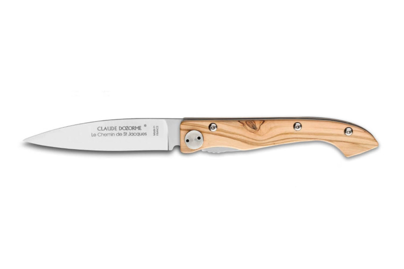 Compostelle Voie d'Arles foldekniv Claude Dozorme 12,5 cm håndtag i oliventræ