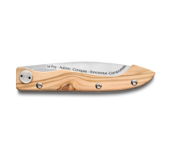 Claude Dozorme Cuchillo plegable Compostelle Voie d'Arles 12.5cm mango de madera de olivo 2