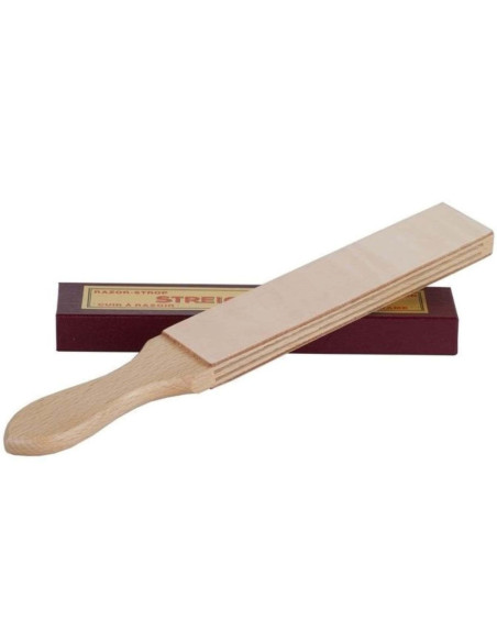 HEROLD barberkniv læder 2 sider skind 32 cm