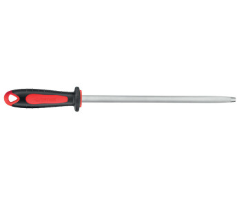 FISCHER teurastajan kivääri 30cm pyöreä hienojakoinen punainen ja harmaa kahva