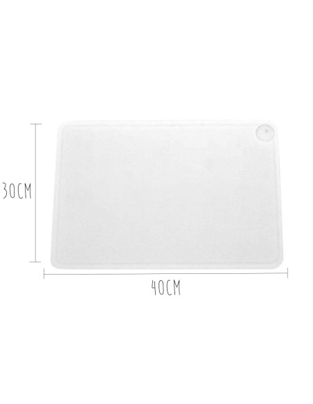 HD500 hvidt skærebræt i polyethylen med rende og saftpose 40x30cm