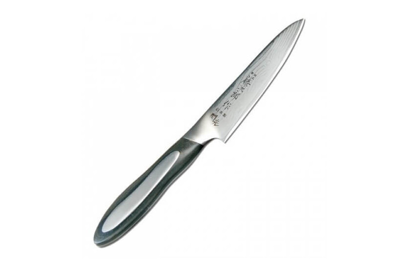 TOJIRO Flash 10 cm Coltello a becco d'uccello con lama in damasco