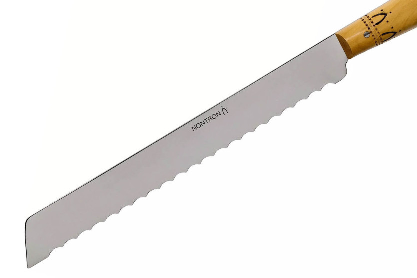 Nontron 87608 broodmes 19cm lemmet pyrografisch buxushout handvat