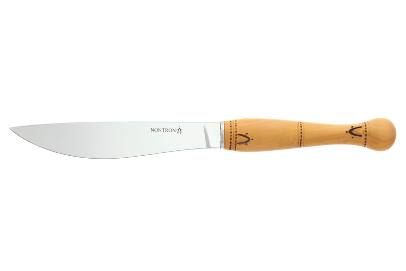 Cuchillo para queso Nontron 87606 con mango sabot de boj pirograbado