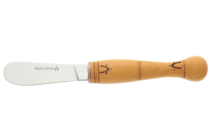 Nontron 7605 tartineurkniv 7cm blad pyrograferat buxbomshandtag