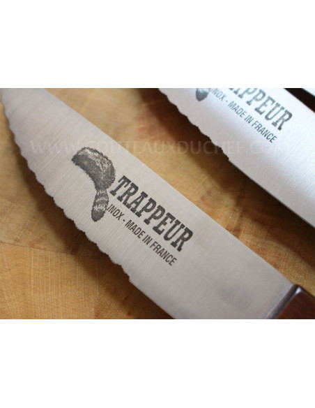 Set mit 6 Steakmessern Trappeur Au Nain mit gezackten Klingen - französische Qualität