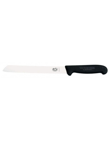 Victorinox brødkniv sort fibrox håndtag rustfrit stål blad 21cm