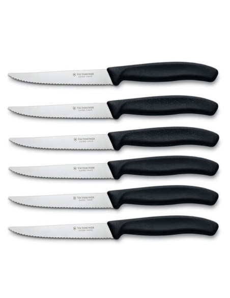 6 Steakmesser Klinge 11cm Victorinox Griff schwarz