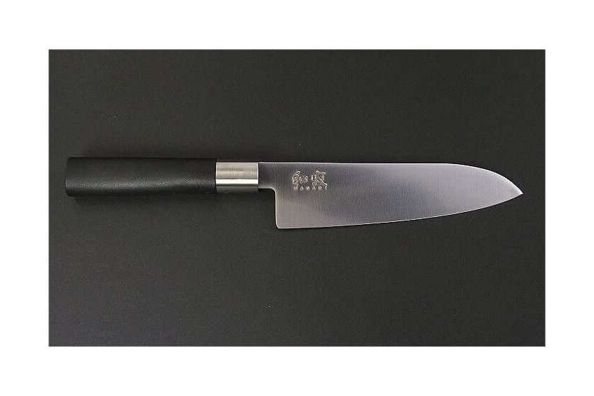 Conjunto de 3 facas Wasabi Black em caixa: Universal 10cm e 15cm e Santoku 16,5cm