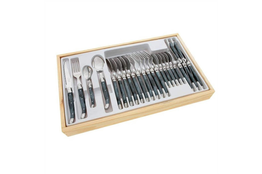 Laguiole 24-piece cutlery set Flame Grey Pradel Excellence