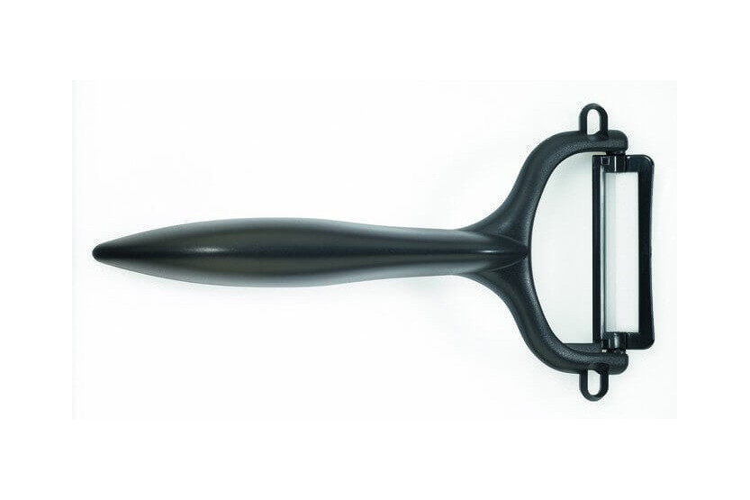 Set spelucchino + pelaverdure in ceramica KYOCERA 11 cm con manici neri