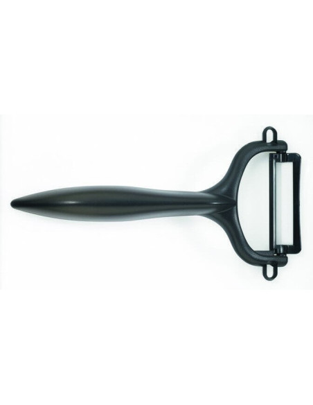 KYOCERA Juego de cuchillo de 11 cm + pelador de cerámica con mangos negros